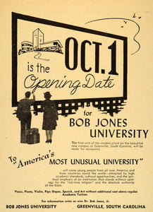 1947 Ad Bob Jones University Greenville Christian Music - ORIGINAL ET2