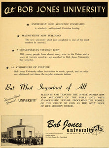 1948 Ad Bob Jones University Greenville South Carolina - ORIGINAL ET2
