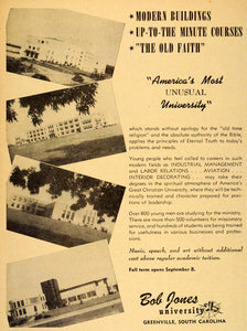 1948 Ad Bob Jones University Greenville Sacred Music - ORIGINAL ADVERTISING ET2