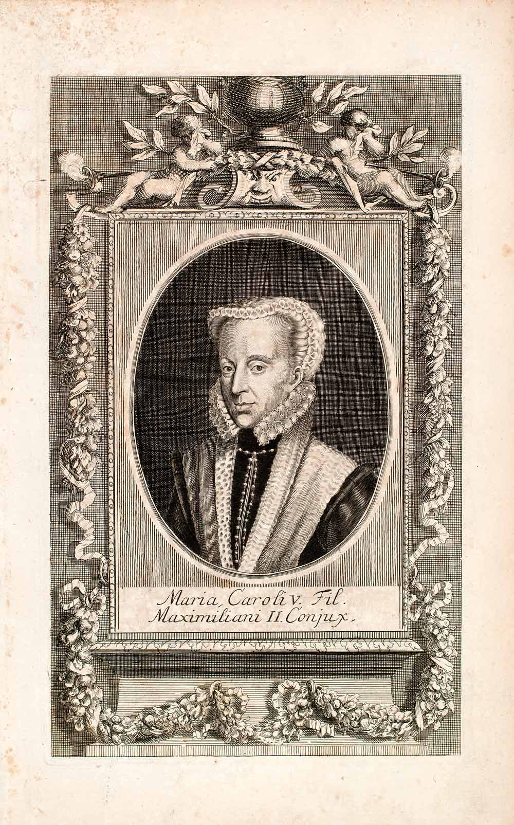 1721 Copper Engraving Portrait Maria Anna Bavaria Holy Roman Empire EUM1