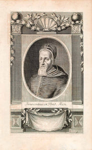 1721 Copper Engraving Portrait Pope Innocent IX Roman Catholic Church EUM1