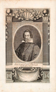 1721 Copper Engraving Portrait Archduke Karl Bishop Habsburg Empire Art EUM1