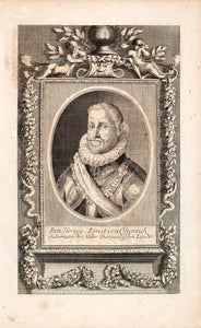1721 Copper Engraving Portrait Archduke Ernest Austria Habsburg Empire EUM1