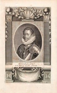1721 Copper Engraving Portrait Maximilian Ernest Archduke Order Golden EUM1
