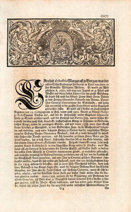 1721 Copper Engraving Portrait Charles Margrave Burgau Austria Habsburg EUM1