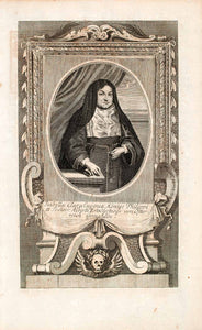 1721 Copper Engraving Portrait Isabella Clara Eugenia Austria Spanish EUM1