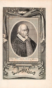 1721 Copper Engraving Portrait Georg Friedrich Von Greiffenklau Vollrads EUM2