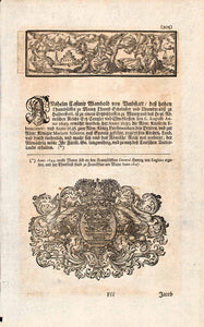 1721 Copper Engraving Portrait Anselm Casimir Wambold Archbishop Mainz EUM2