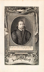 1721 Copper Engraving Portrait Jakob Von Eltz-Rubenach Archbishop Trier EUM2