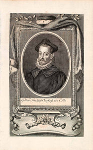 1721 Copper Engraving Portrait Gebhard Truchsess Von Waldburg Archbishop EUM2