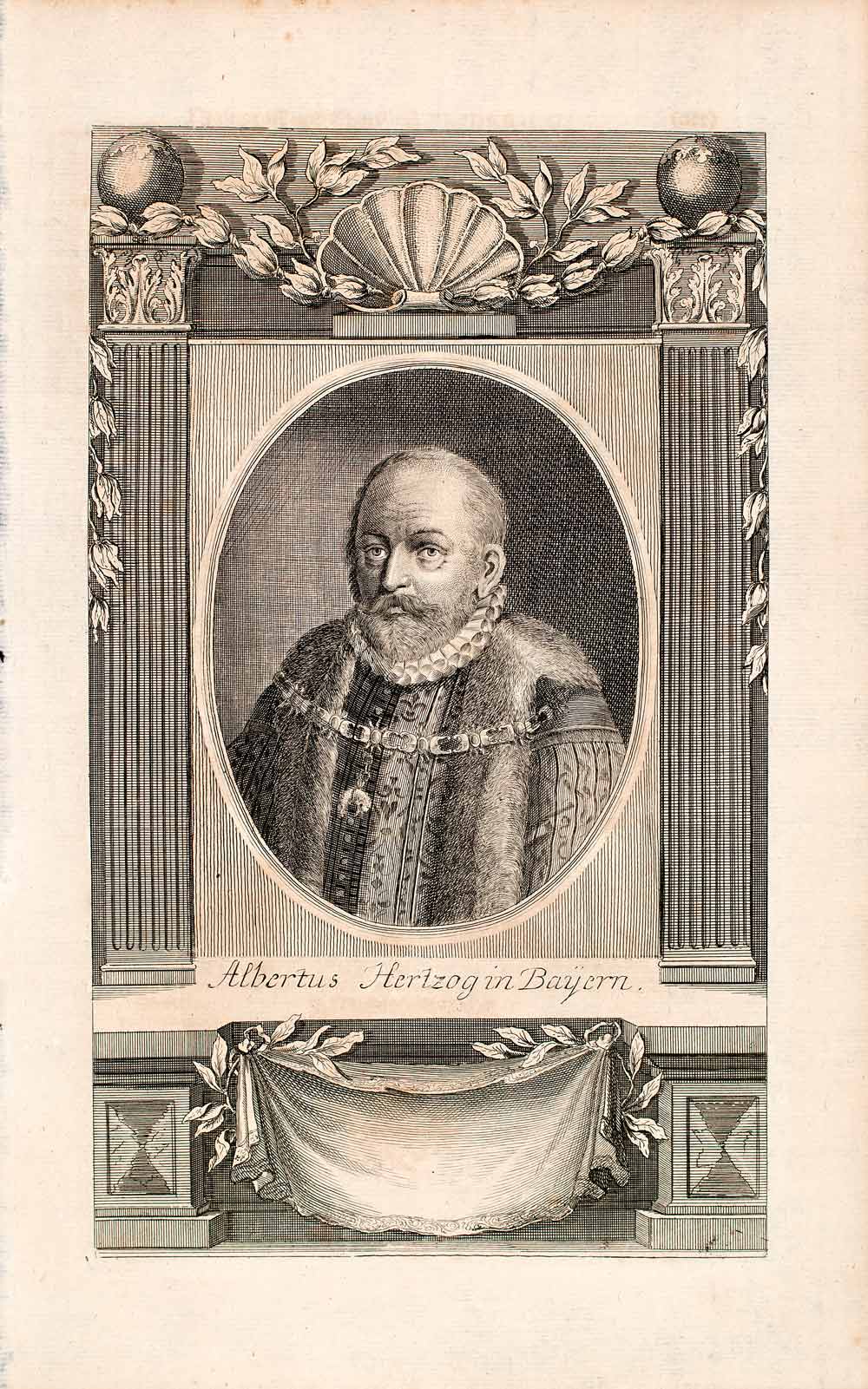 1721 Copper Engraving Portrait Albert V Duke Bavaria Counter Reformation EUM2