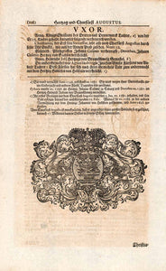 1721 Copper Engraving Portrait Augustus Elector Saxony Germany Albertine EUM2