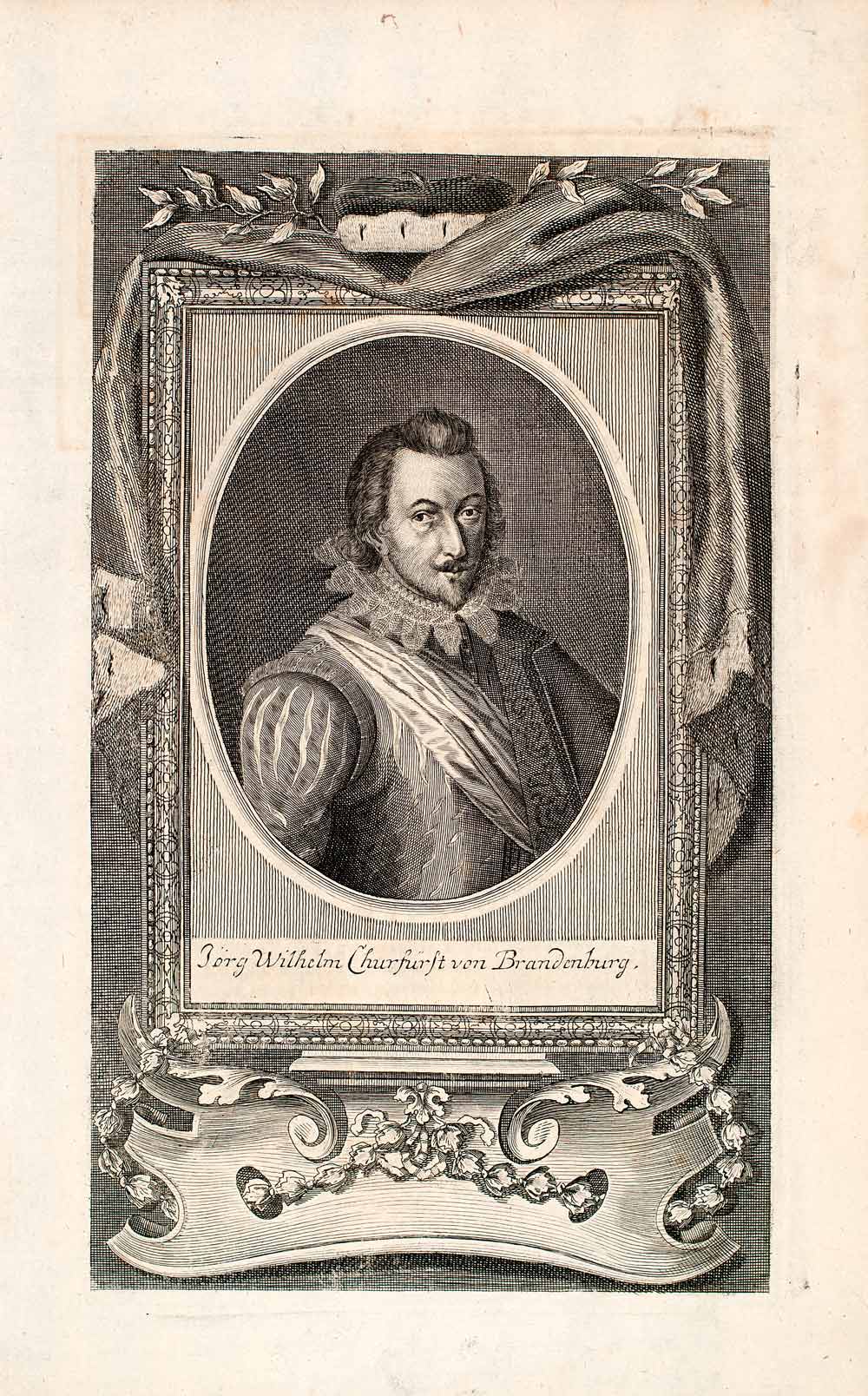 1721 Copper Engraving Portrait George William Prince-Elector Brandenburg EUM2