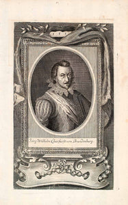 1721 Copper Engraving Portrait George William Prince-Elector Brandenburg EUM2