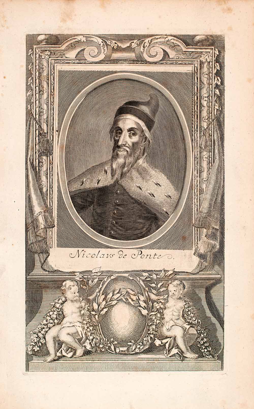 1721 Copper Engraving Portrait Nicola Da Ponte Doge Serene Republic Venice EUM2