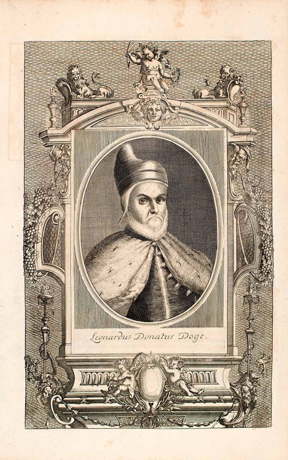 1721 Copper Engraving Portrait Leonardo Dona Donato Doge Republic Venice EUM2