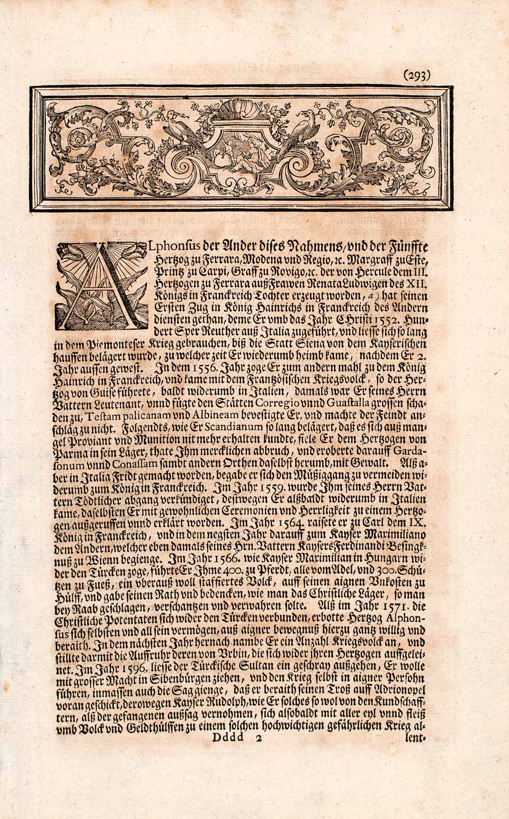 1721 Copper Engraving Portrait Alfonso II d'Este Duke Ferrara House Este EUM3