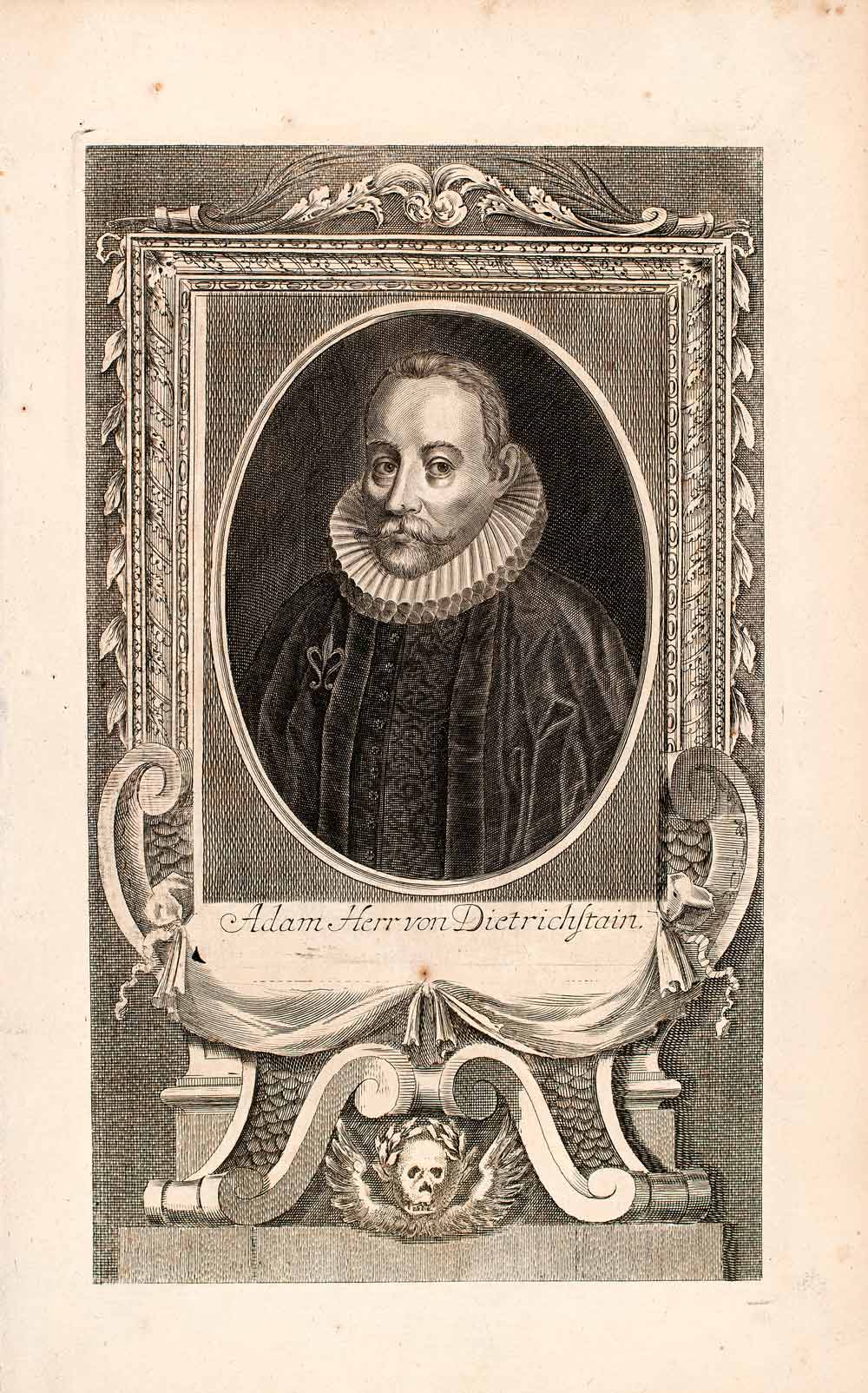 1721 Copper Engraving Portrait Adam Baron Dietrichstein-Hollenburg EUM3