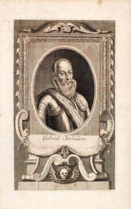 1721 Copper Engraving Portrait Gabriel Serbellon General Holy Roman Empire EUM3