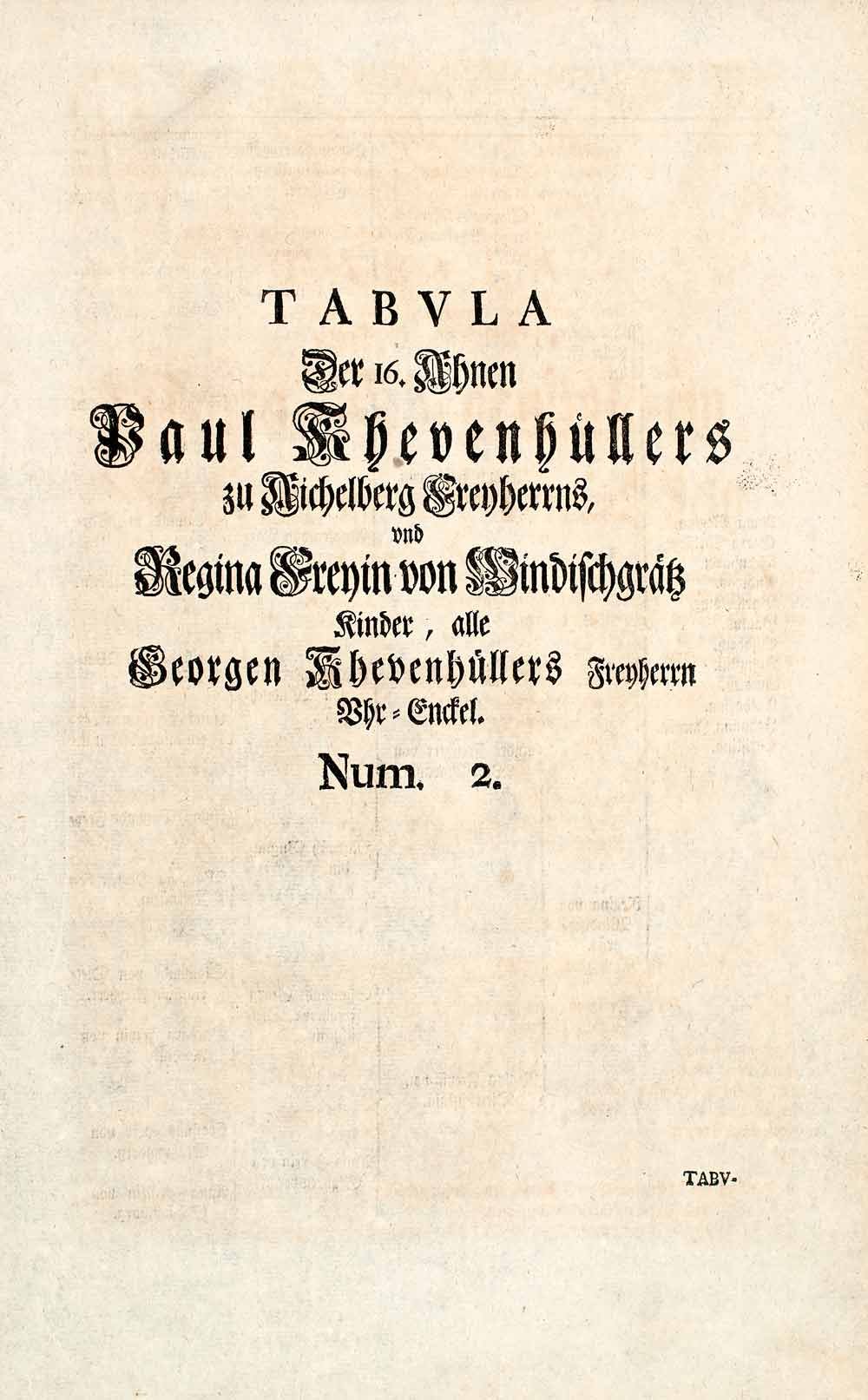 1722 Woodblock Print Genealogy Germany Paul Khevenhullers Nobleman Dynastic EUM4