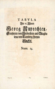 1722 Woodblock Print Genealogy Ancestry Sigismund Von Herberstein EUM4
