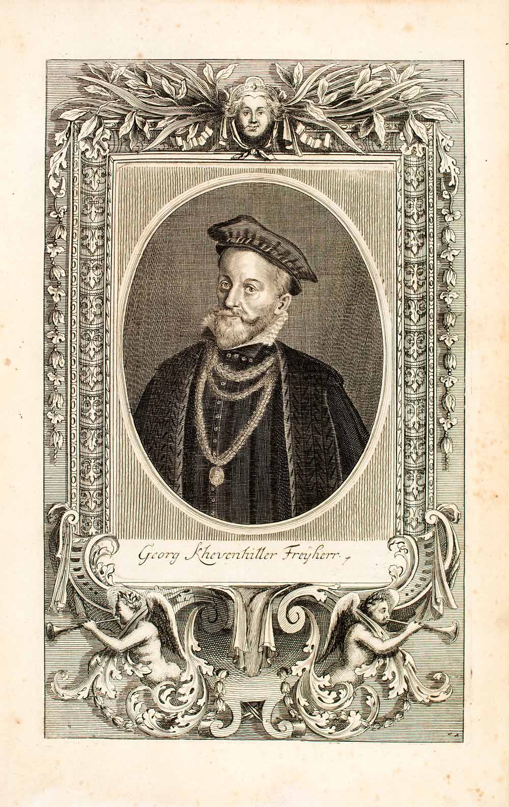 1722 Copper Engraving Georg Freiherr Von Khevenhuller Duchy Carinthia EUM4