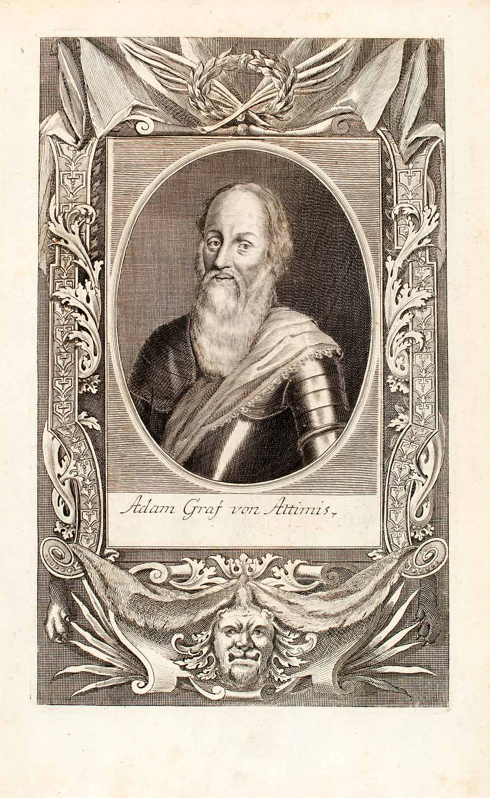 1722 Copper Engraving Adam Graf Von Attimis Count Holy Roman Empire EUM4