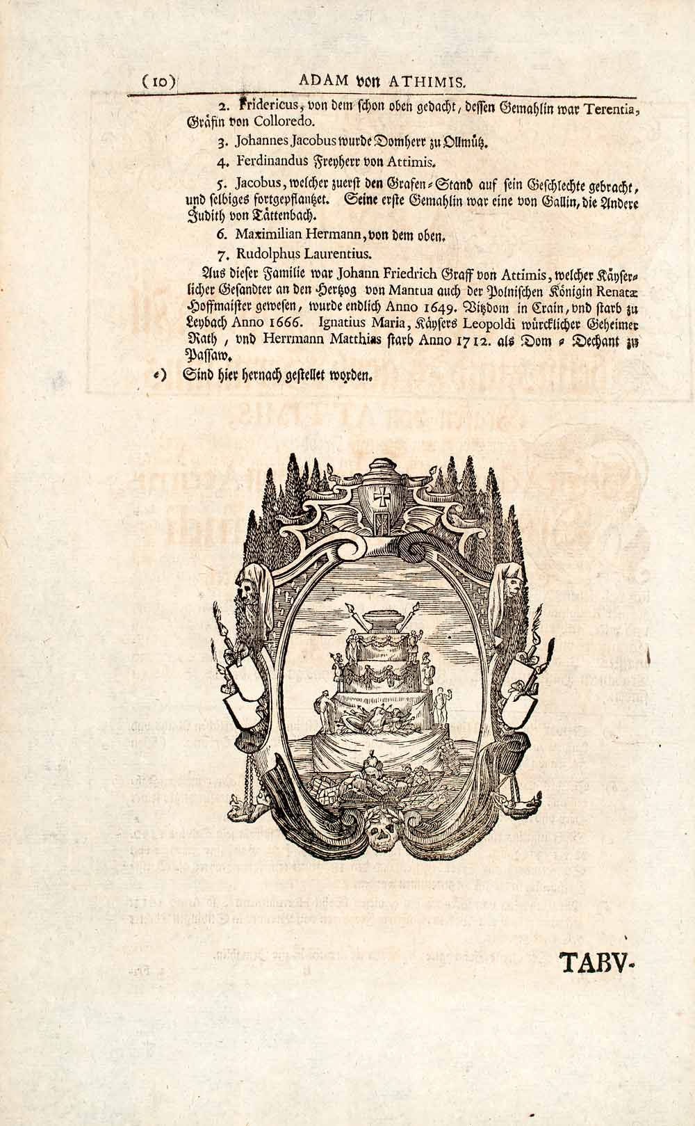 1722 Copper Engraving Adam Graf Von Attimis Count Holy Roman Empire EUM4