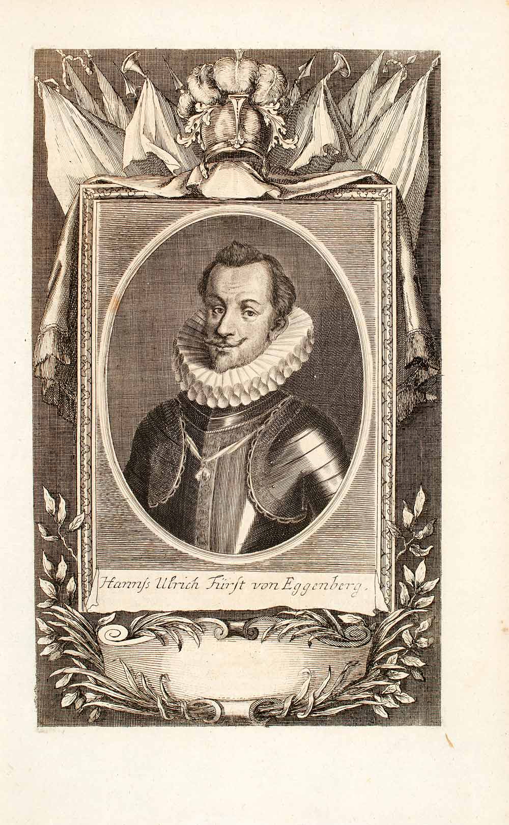 1722 Copper Engraving Prince Hans Ulrich Von Eggenberg Holy Roman Empire EUM4