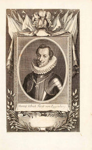 1722 Copper Engraving Prince Hans Ulrich Von Eggenberg Holy Roman Empire EUM4