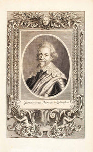 1722 Copper Engraving Gundacarus Princeps De Lichtenstein Holy Roman Empire EUM4