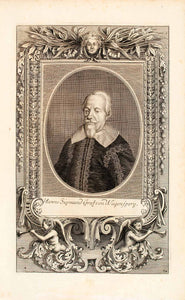 1722 Copper Engraving Count Hanns Sigmund Graf von Wagensperg Portrait EUM4