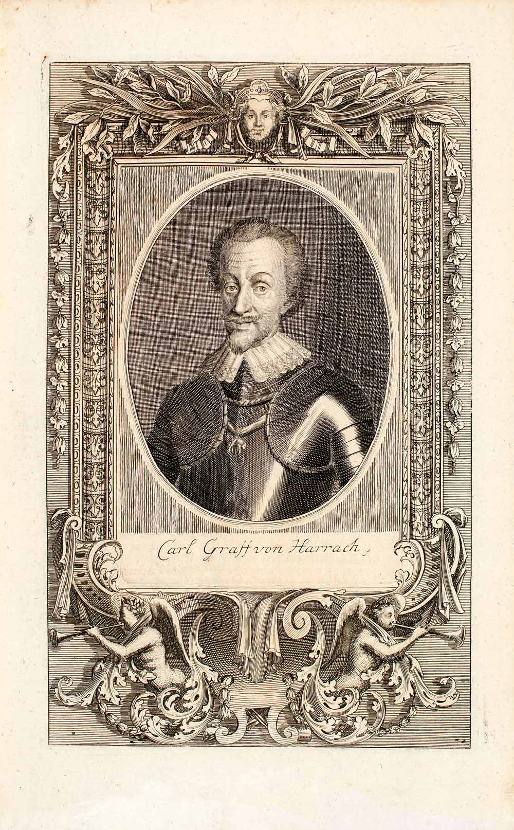 1722 Copper Engraving Count Carl Graf Von Harrach Portrait Habsburg Empire EUM4