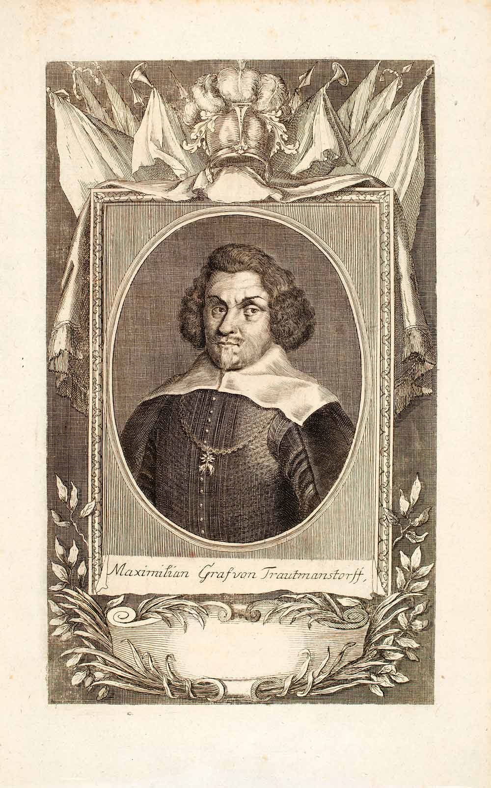 1722 Copper Engraving Count Maximilian Graf von Trautmanstroff Habsburg EUM4