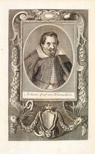 1722 Copper Engraving Furst Johann Graf Von Hohenzollern Prince Portrait EUM4
