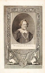 1722 Copper Engraving Wratislaus Comes De Furstenberg Portrait Habsburg EUM4