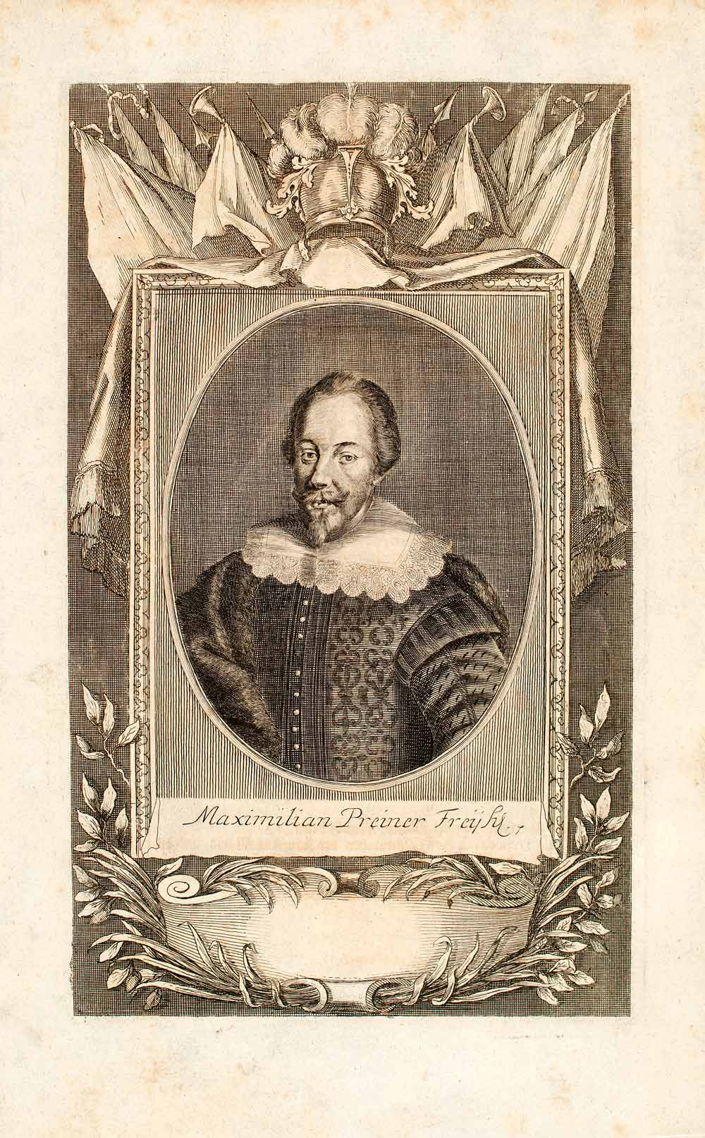 1722 Copper Engraving Maximillian Preiner Freiherr Von Breuner Privy EUM4
