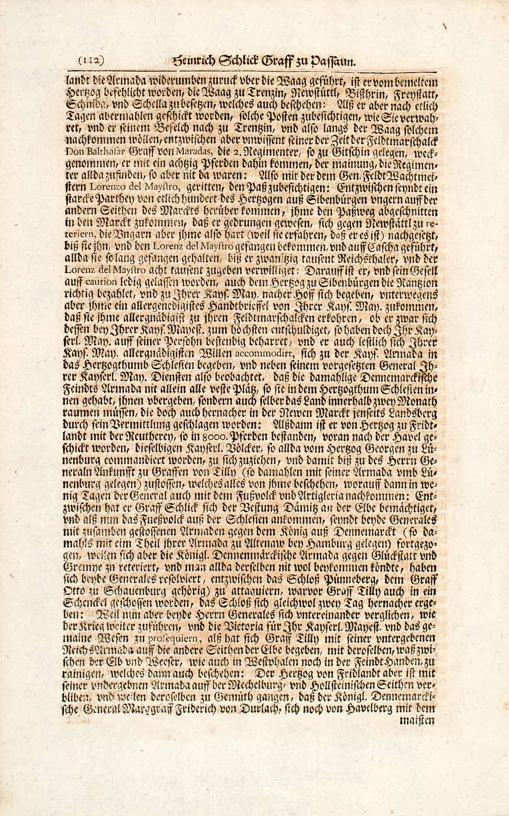 1722 Copper Engraving Count Heinrich Schlick Imperial Field Marshal War EUM4