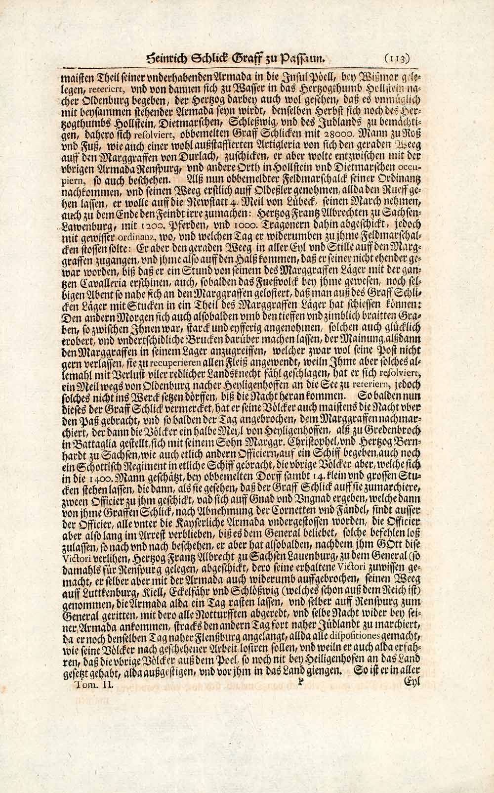 1722 Copper Engraving Count Heinrich Schlick Imperial Field Marshal War EUM4