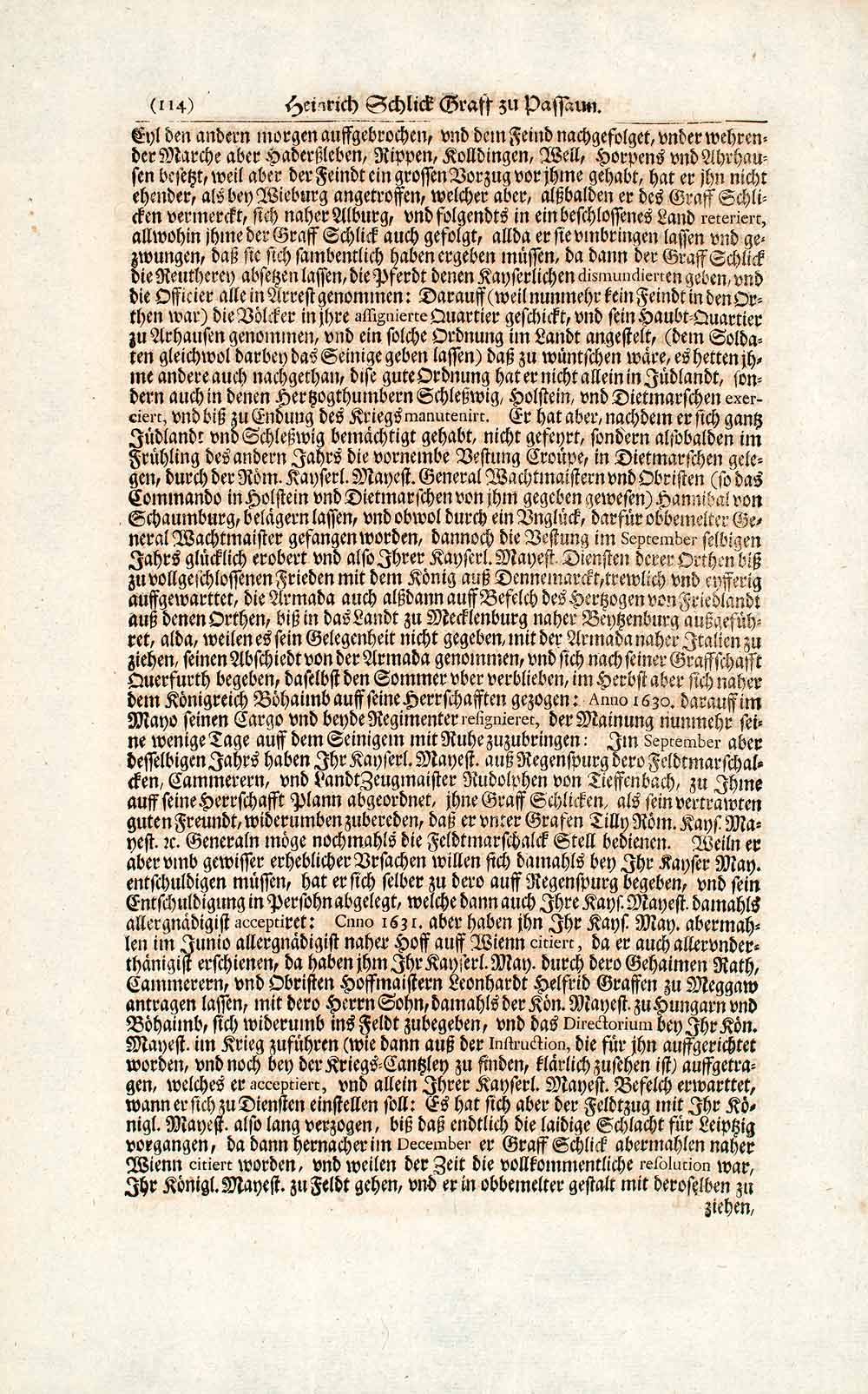 1722 Copper Engraving Count Heinrich Schlick Imperial Field Marshal War EUM4