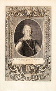 1722 Copper Engraving Portrait Jacob Khisl Graf Zu Cotsche European EUM4