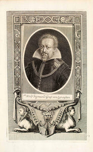 1722 Copper Engraving Wolf Sigmund Graf Von Lossenstan Losenstein Portrait EUM4