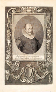 1722 Copper Engraving Portrait Johann Graf Von Montfort Lands Hauptmann EUM4