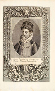 1722 Copper Engraving Portrait Hans Khevenhuller Freiherr Graf Franckenberg EUM4
