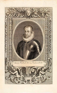 1722 Copper Engraving Portrait Hans Friedrich Herr Zu Trautmansdorff Armor EUM4