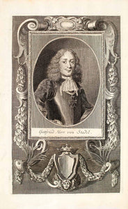 1722 Copper Engraving Portrait Gottfried Herr Von Stade European Nobility EUM4