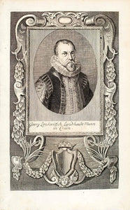 1722 Copper Engraving Portrait Georg Lenkovitsch Landshaubt Mann Crain EUM4