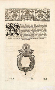 1722 Copper Engraving Portrait Marquard Von Eck Hungersbach European EUM4