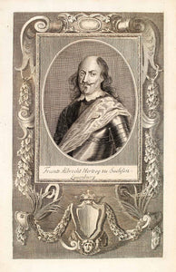 1722 Copper Engraving Portrait Frantz Albrecht Hertzog Zu Sachsen-Lauenburg EUM4