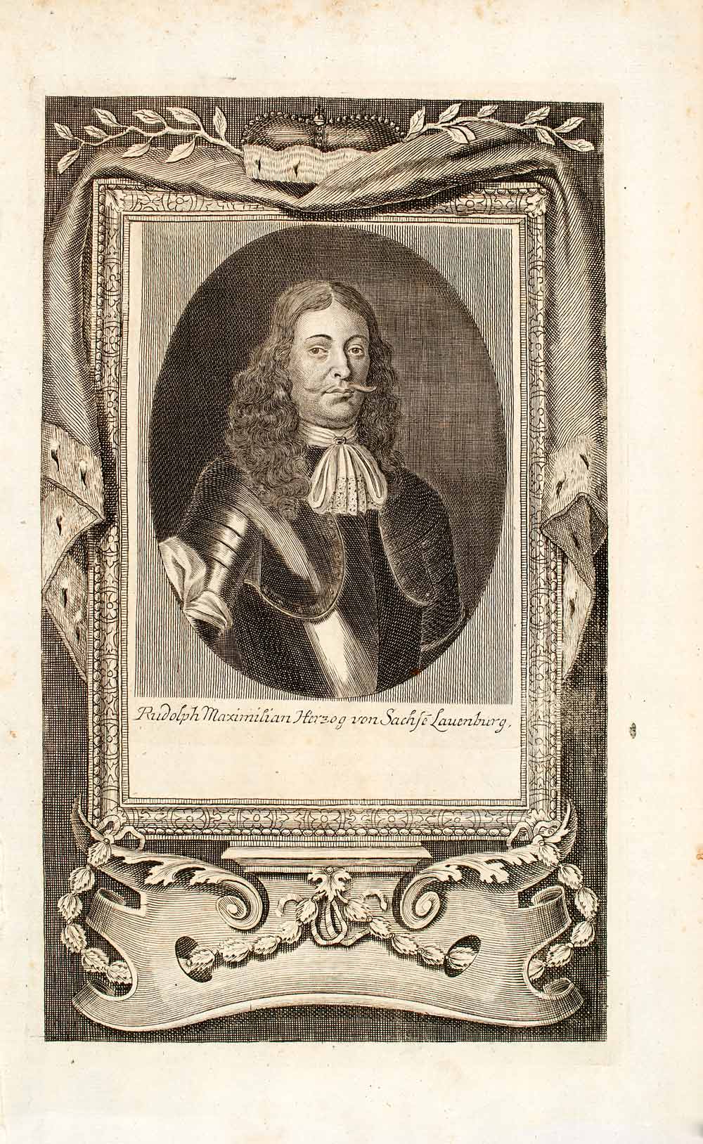 1722 Copper Engraving Rudolph Rudolf Maximilian Herzog Von Sachsen EUM5
